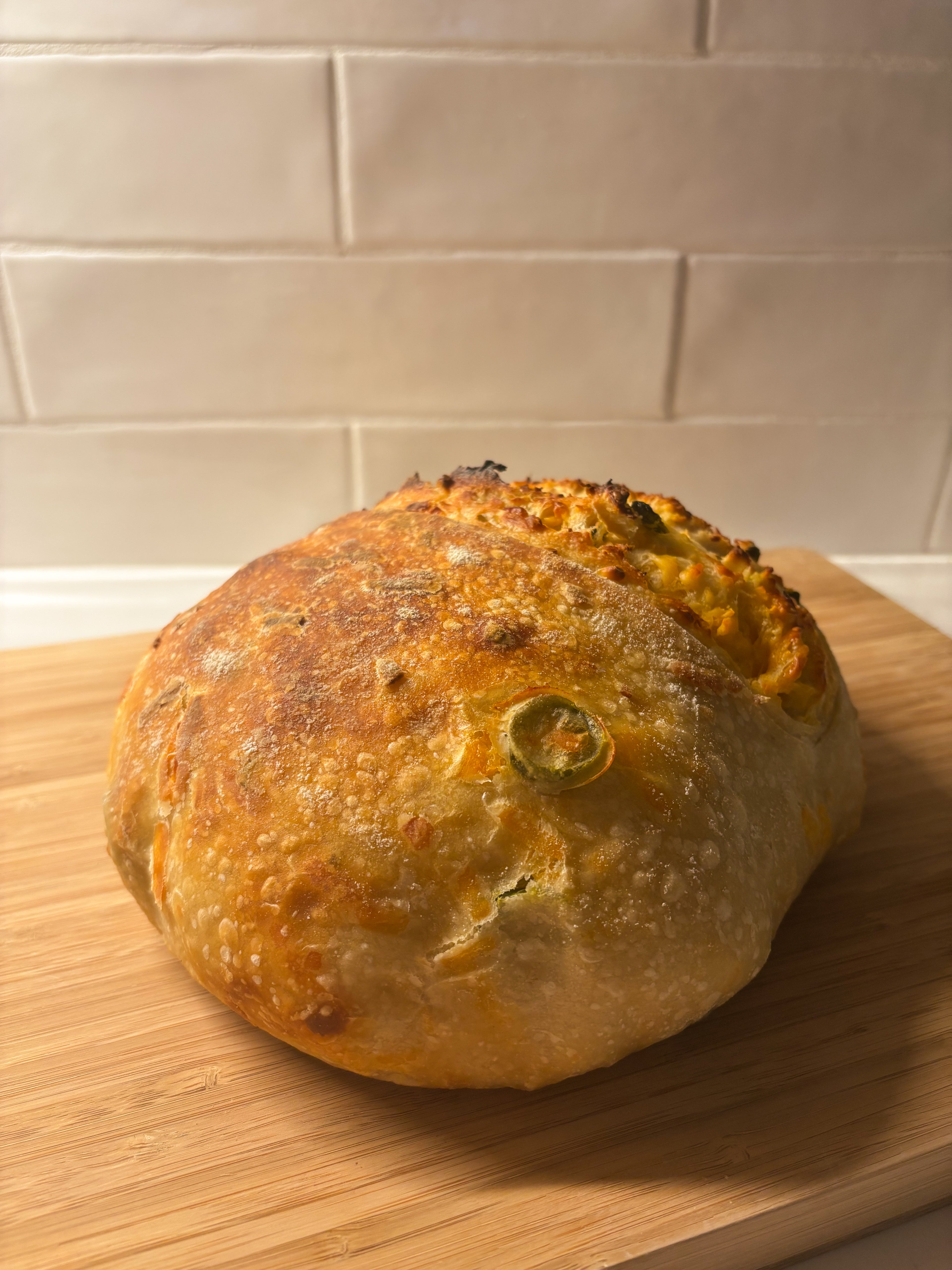 Jalapeno Cheddar Sourdough Bread Loaf