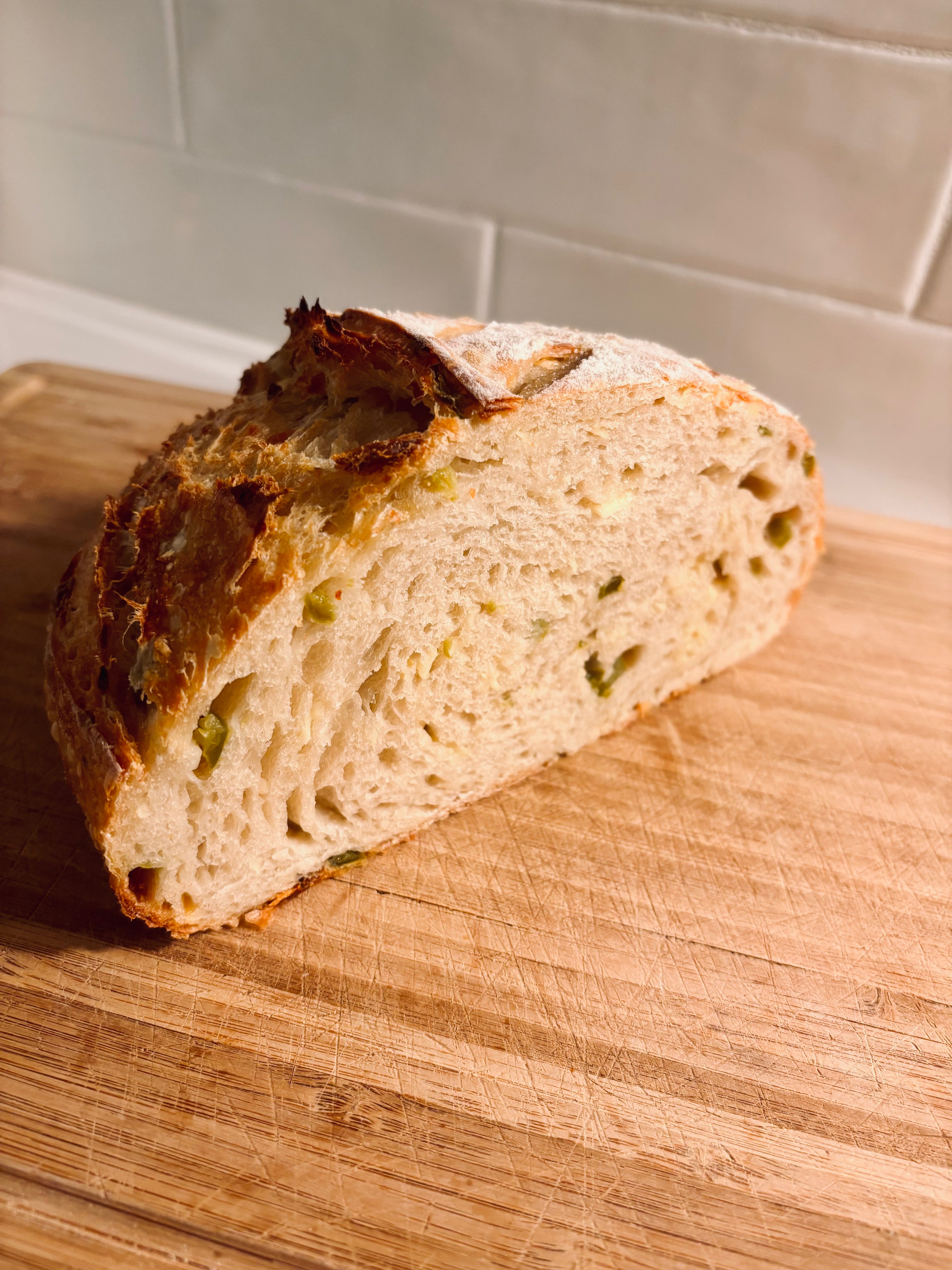Jalapeno Cheddar Sourdough Bread Loaf - Half Loaf